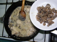 деруны со курятиной и грибами