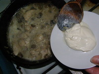 деруны со курятиной и грибами