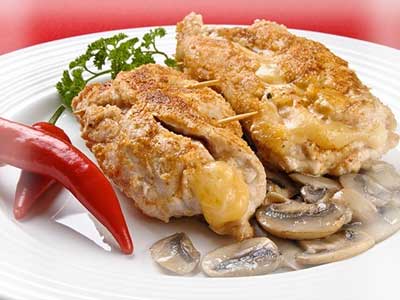 Котлета из курицы фаршированный овощами и грибами
